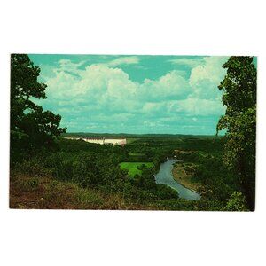Picturesque Table Rock Dam White River Postcard Ozarks Branson Missouri Vintage